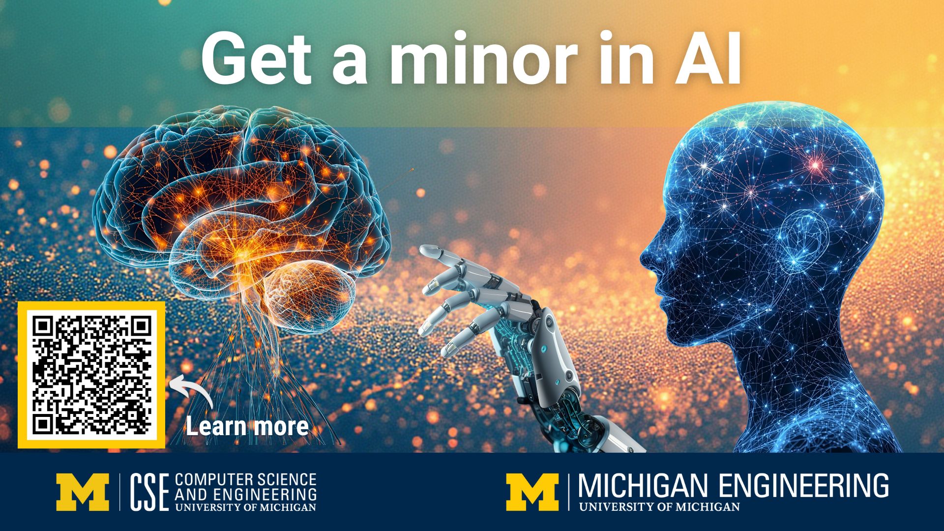 Graphic advertising our new AI minor to interested students