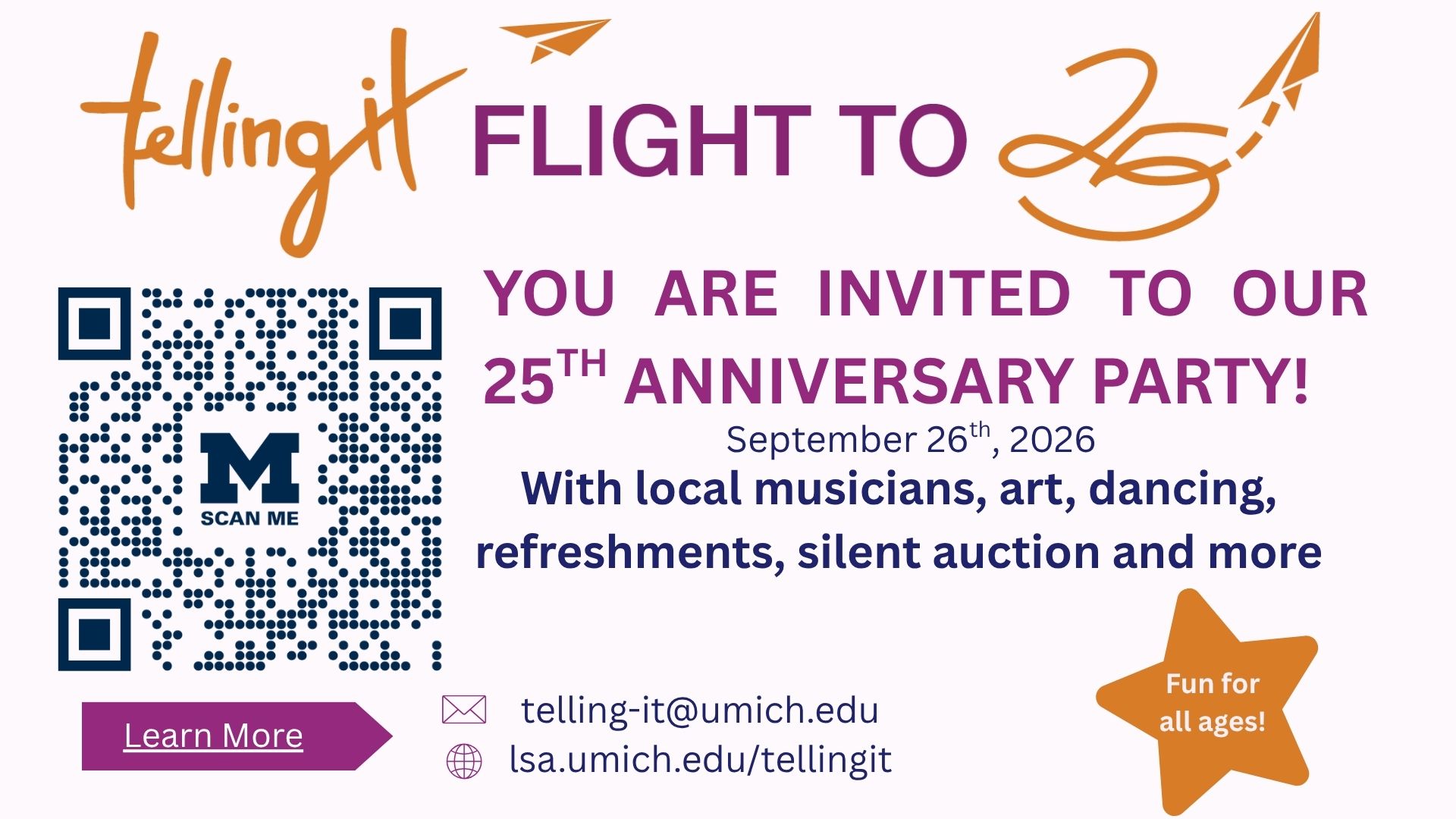 Connecting students to our website for information about an upcoming concert and arts event