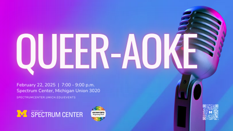 Queer-aoke event flier
