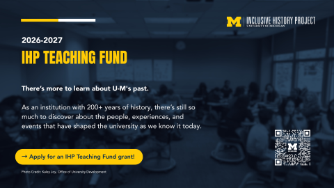 Inclusive History Project Teaching Fund, apps due October 29
