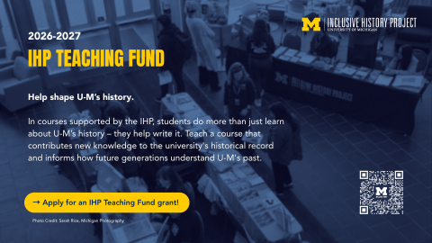 Inclusive History Project Teaching Fund, apps due October 29