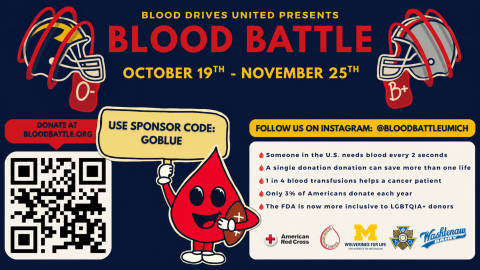 Ad pushing people to donate blood and learn more about our club