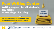 Opening of the Peer Writing Consultant Program